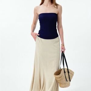 #100 OGL Cotton-Linen Pull On MAxi Skirt